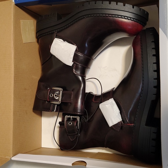 Arizona Jean CO Tilpa Oxblood Faux Leather Boots 7 Medium - Picture 9 of 9